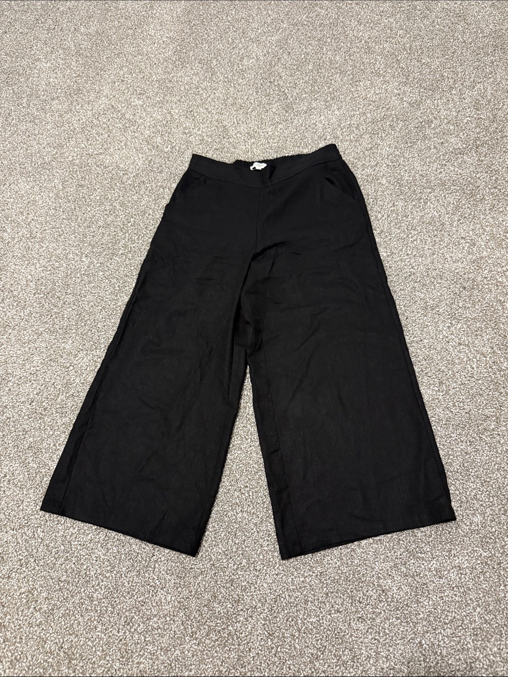 Max Studio Black Wide-Leg Linen Pants M